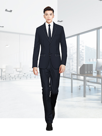 男士商務(wù)西服套裝黑色春秋季職業(yè)正裝